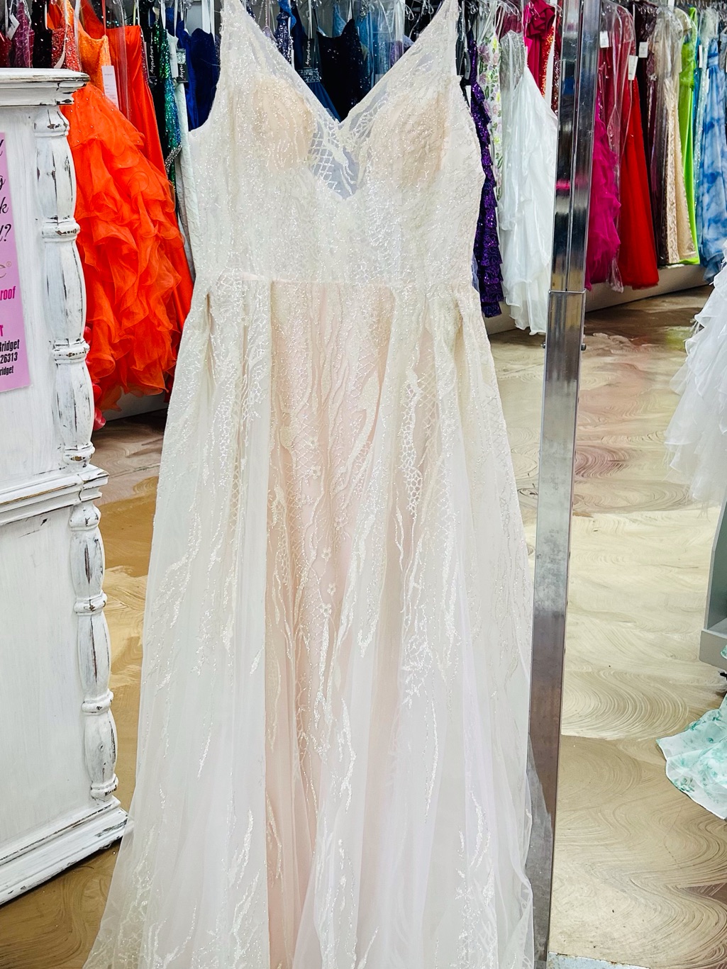 Ivory Sparkle Tulle A-Line Wedding Dress